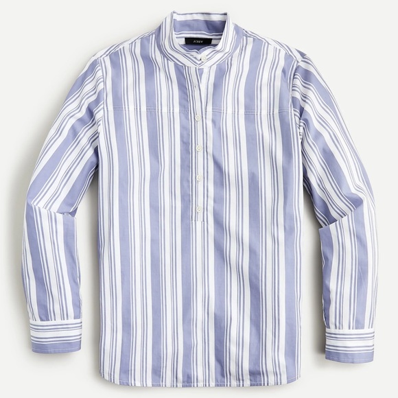 J.Crew Band-collar cotton poplin tunic - Picture 5 of 7